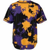 Purple Gold and Black Legends Paint Splatter Baseball Jersey | BigTexFunkadelic