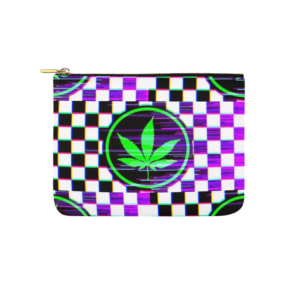 Weed Glitch Canvas 8''x 6'' Carry-All Zipper Pouch | BigTexFunkadelic