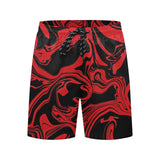 Red and Black Slime Oil Spill Swim Shorts | BigTexFunkadelic