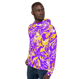 Purple Gold and White Oil Spill Pullover Hoodie | BigTexFunkadelic