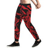Red and Black Slime Oil Spill All Over Print Light-Weight Men's Jogger Sweatpants (Non Fleece Lined) | EDM Festival Fashion | BigTexFunkadelic