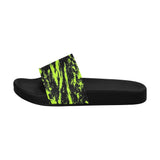 Black Lime Bolt Glitch Men's Slide Sandals | BigTexFunkadelic