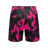 Pink and Black Paint Splatter Swim Shorts | BigTexFunkadelic