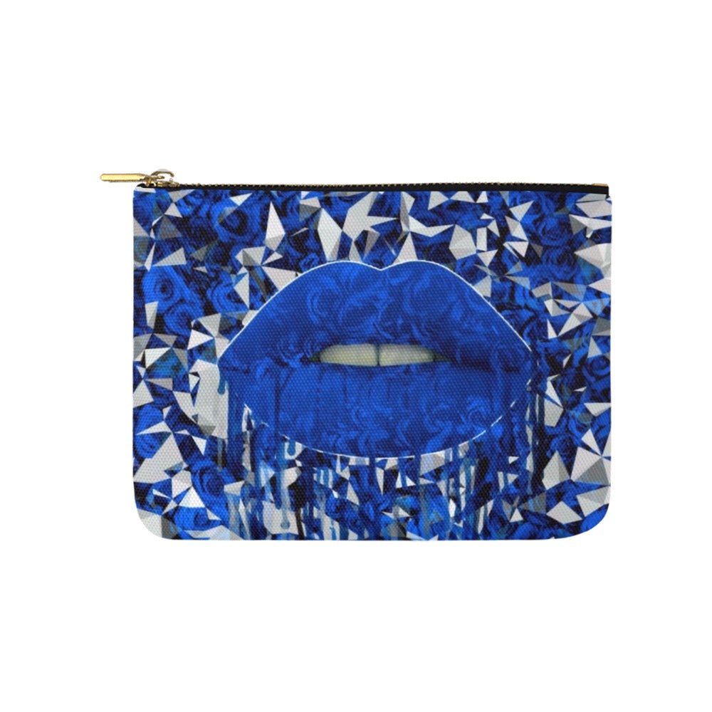 Blue Rose Graffiti Lips Canvas 8''x 6'' Carry-All Zipper Pouch ...