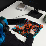 Orange and Blue Alternative Skull Graffiti Gaming Mouse Pad | 18" x 16" | PC Gaming Setup | BigTexFunkadelic