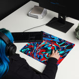Turquoise, Red and Blue Warp Melt Gaming Mouse Pad | 18" x 16" | PC Gaming Setup | BigTexFunkadelic