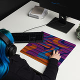 Trippy Purple 80s Tubular Abstract Gaming Mouse Pad | 18" x 16" | PC Gaming Setup | BigTexFunkadelic
