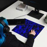 Blue and Black Abstract Melt Gaming Mouse Pad | 18" x 16" | PC Gaming Setup | BigTexFunkadelic