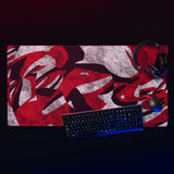 Abstract Red Acid Grunge Gaming Mouse Pad | 36" x 18" | PC Gaming Setup | BigTexFunkadelic