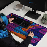 Trippy Purple 80s Tubular Abstract Gaming Mouse Pad | 36" x 18" | PC Gaming Setup | BigTexFunkadelic