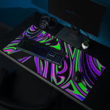 Violet and Lime Blackout Drip Gaming Mouse Pad | 36" x 18" | PC Gaming Setup | BigTexFunkadelic