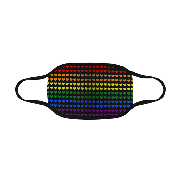 Gay Pride Rainbow Hearts Mouth Mask *Ready To Ship* | BigTexFunkadelic