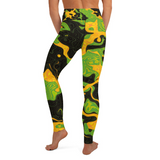 Green and Orange Rave Camo Yoga Leggings | BigTexFunkadelic
