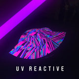 UV BLACKLIGHT REACTIVE CLOTHING | Neon Acid Waves Bucket Hat | BigTexFunkadelic