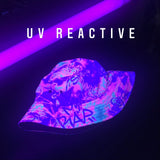 UV BLACKLIGHT REACTIVE CLOTHING | Neon Graffiti Mix Bucket Hat | BigTexFunkadelic