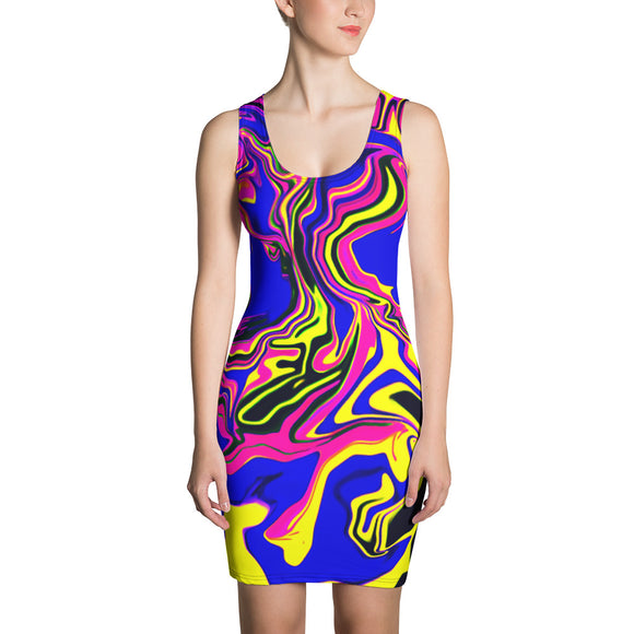 psychedelic bodycon dress Geometric Dress Women Psychedelic 3d Print Vortex Vestido Sexy Triang