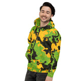Green and Orange Rave Camo Pullover Hoodie | BigTexFunkadelic