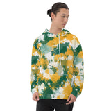 Green White and Gold Paint Pullover Hoodie | BigTexFunkadelic