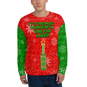 It's the Most Wonderful Time for A Beer Ugly Christmas Sweatshirt | BigTexFunkadelic