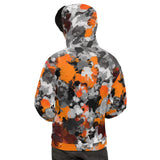 Orange and Grey Paint Splatter Pullover Hoodie | BigTexFunkadelic