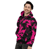 Pink and Black Paint Splatter Pullover Hoodie | BigTexFunkadelic 