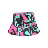 Pink Turquoise and Black Oil Spill Bucket Hat | BigTexFunkadelic