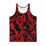 Red and Black Slime Oil Spill Unisex Tank Top | BigTexFunkadelic