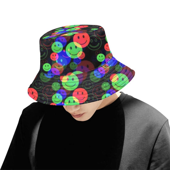 RGB Smile Glitch Bucket Hat | BigTexFunkadelic