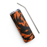 Black and Orange Spooky Paint Splatter Graffiti Stainless Steel Tumbler | HALLOWEEN | BigTexFunkadelic