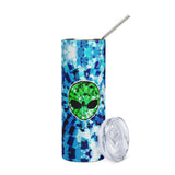Blue Acid Wash Alien Tie-Dye Stainless Steel Tumbler | Gift Ideas | BigTexFunkadelic