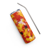 Red and Gold Paint Splatter Stainless Steel Tumbler | BigTexFunkadelic