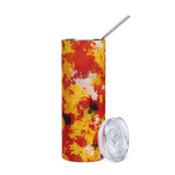 Red and Gold Paint Splatter Stainless Steel Tumbler | BigTexFunkadelic