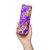 Purple Gold and White Oil Spill 20 oz Stainless Steel Tumbler | BigTexFunkadelic