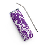 Purple and White Oil Spill 20 oz Stainless Steel Tumbler | BigTexFunkadelic