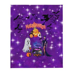 SEASONAL Halloween Witches and Ghosts Throw Blanket | Size 50" x 60" | Home Goods | BigTexFunkadelic