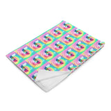 Pastel Tie-Dye Cat Throw Blanket | Size 50" x 60" | Home Goods | BigTexFunkadelic