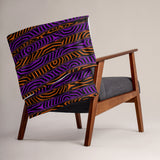 Orange and Purple Spooky Stripes Halloween Throw Blanket | Size 50"x60" | Home Goods | BigTexFunkadelic