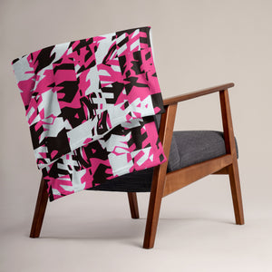 Pink Digital Rave Plaid Throw Blanket | Size 60" x 80" | Home Goods | BigTexFunkadelic