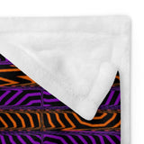 Orange and Purple Spooky Stripes Halloween Throw Blanket | Home Goods | BigTexFunkadelic