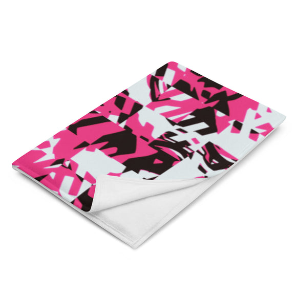 Pink Digital Rave Plaid Throw Blanket | Size 60