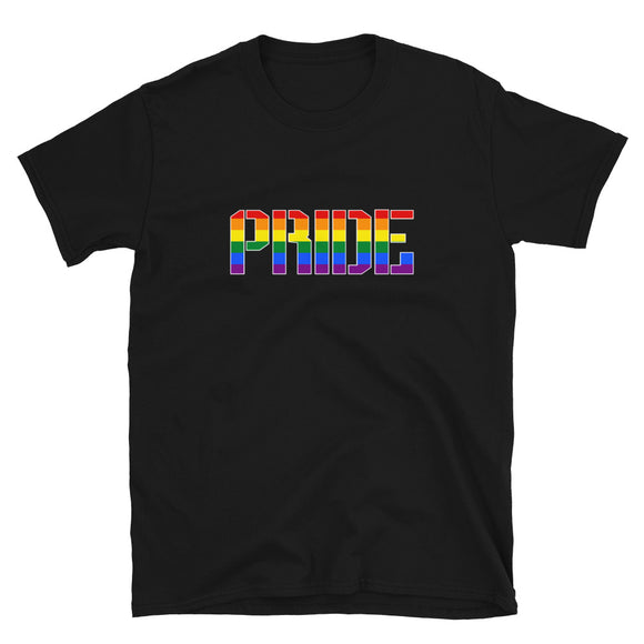 Rainbow Gay Pride Short-Sleeve Unisex T-Shirt | Black | LGBTQ+ Pride | BigTexFunkadelic