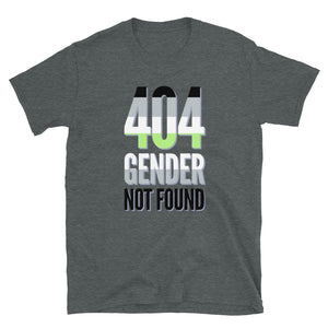 404 Gender Not Found Agender Pride Short-Sleeve Unisex T-Shirt | Dark Heather | LGBTQ+ Pride | BigTexFunkadelic