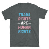 Trans Rights Are Human Rights Short-Sleeve Unisex T-Shirt | Dark Heather | BigTexFunkadelic