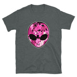 Pink Alien Head Short-Sleeve Unisex T-Shirt | Dark Heather | BigTexFunkadelic