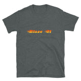Blaze It 420 Flames Short-Sleeve Unisex T-Shirt | Dark Heather | BigTexFunkadelic