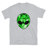 Green Alien Head Short-Sleeve Unisex T-Shirt | Sport Grey | BigTexFunkadelic