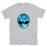 Blue Alien Head Short-Sleeve Unisex T-Shirt | Sport Grey | BigTexFunkadelic