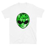 Green Alien Head Short-Sleeve Unisex T-Shirt | White | BigTexFunkadelic