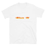Blaze It 420 Flames Short-Sleeve Unisex T-Shirt | White | BigTexFunkadelic